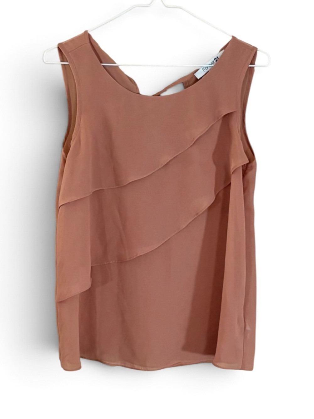 Forever 21 Layered Sleeveless Cropped Blouse - Terracotta